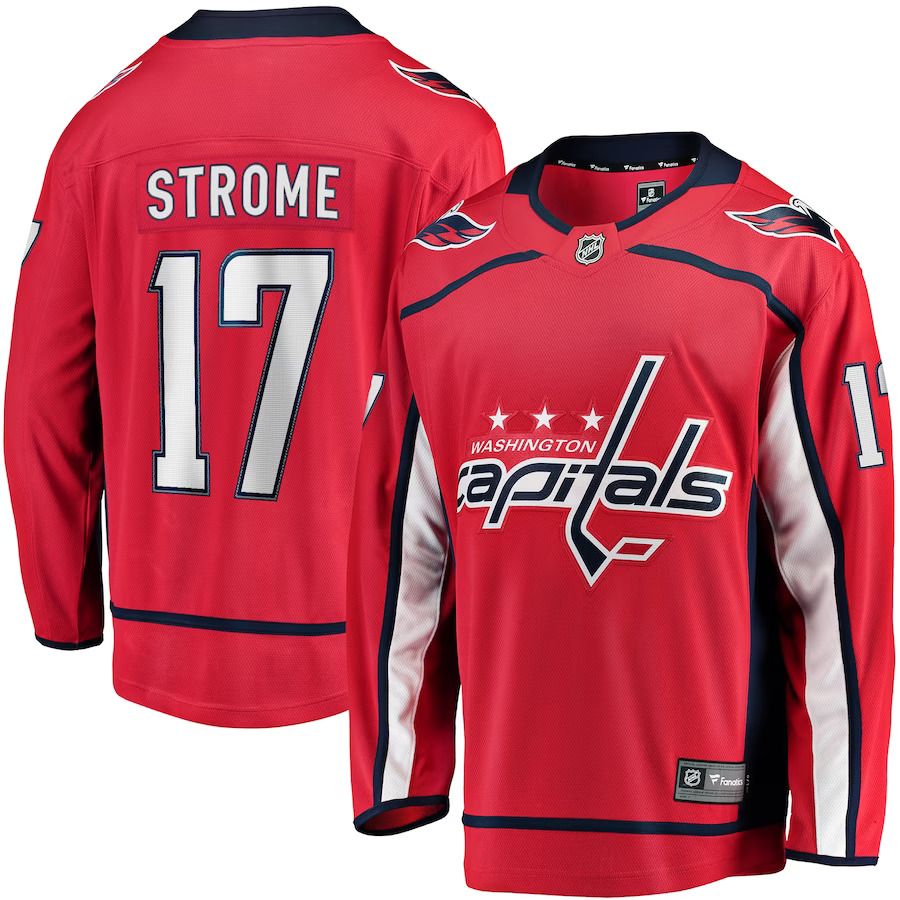 Men Washington Capitals 17 Dylan Strome Fanatics Branded Red Home Breakaway Player NHL Jersey